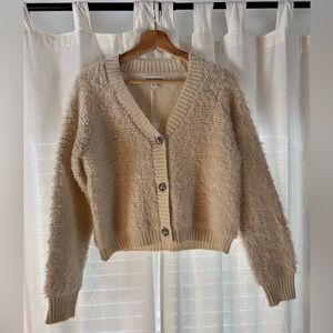Lucky Brand Cream Button-Up Sweater NWT size S